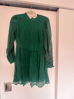 Sezane Emerald Green Mini Dress